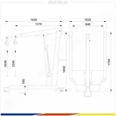 AC Hydraulic Werkstattkran WN20